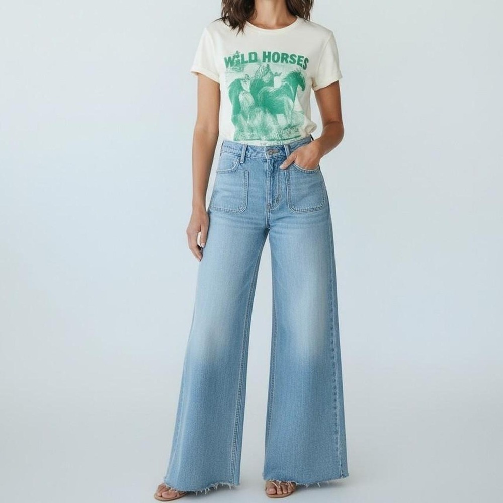 MOTHER Patch Pocket Wide Leg Jeans ✨